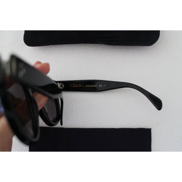 CELINE Audrey Sunglasses CL 41755 Black Polarized with Case Made in Italy - Picture 3 of 6
